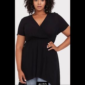 Torrid size 0- High Low babydoll tunic. Wrap style front